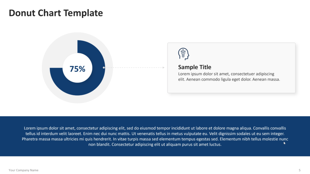 Donut chart layouts showing one circular percentage visuals with icons and supporting text. 05
