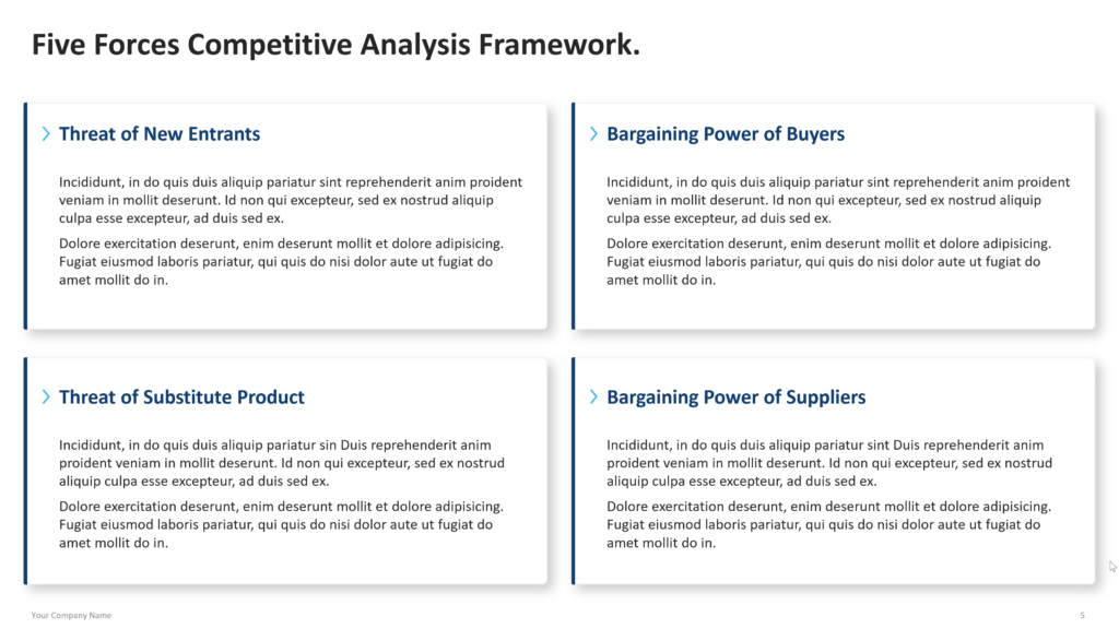 five forces competitive analysis powwrpoint framework 05