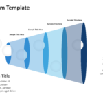 Funnel diagram showing stacked or segmented stages that narrow from top to bottom, with labels and supporting text. 06