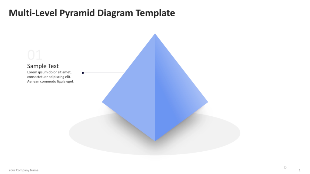 Layered pyramid diagrams ranging from a single section to twelve stacked levels, with labels connected to each tier. 01