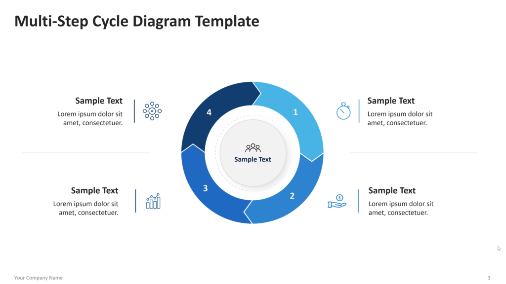 multi step cycle diagram powerpoint template 03
