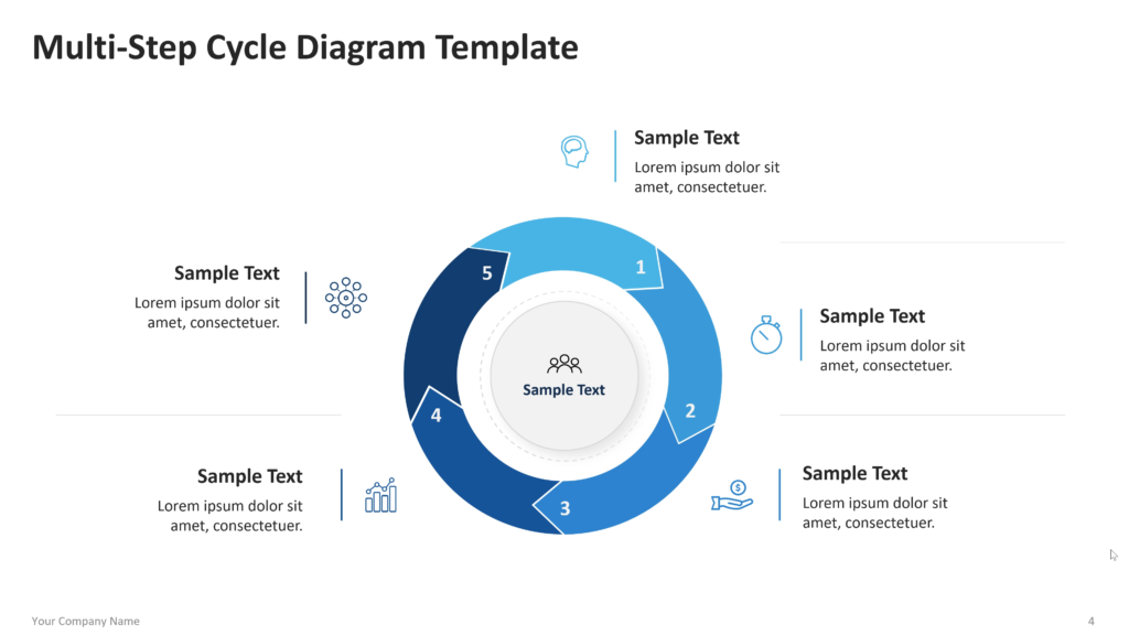 multi step cycle diagram powerpoint template 04
