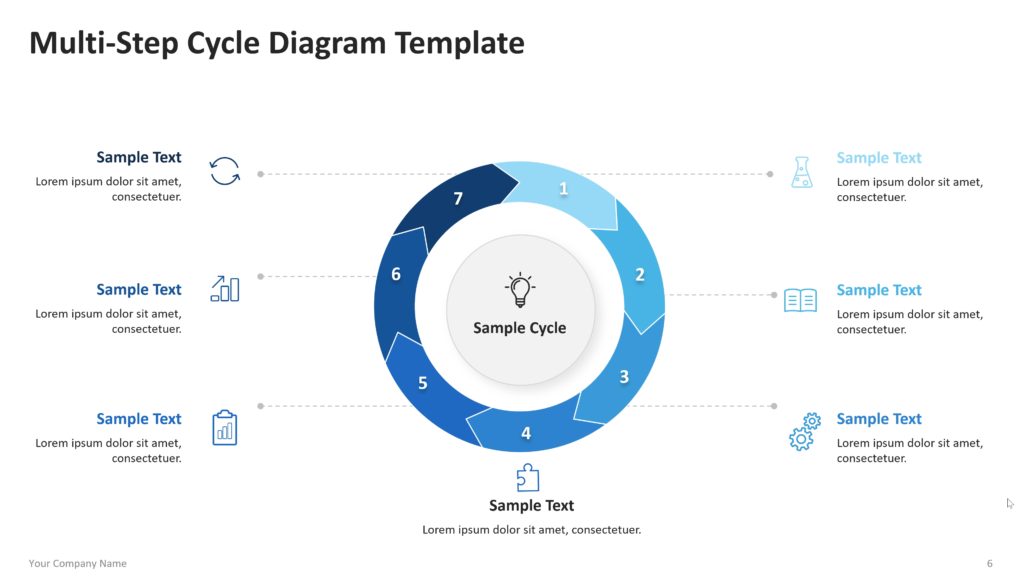 multi step cycle diagram powerpoint template 06