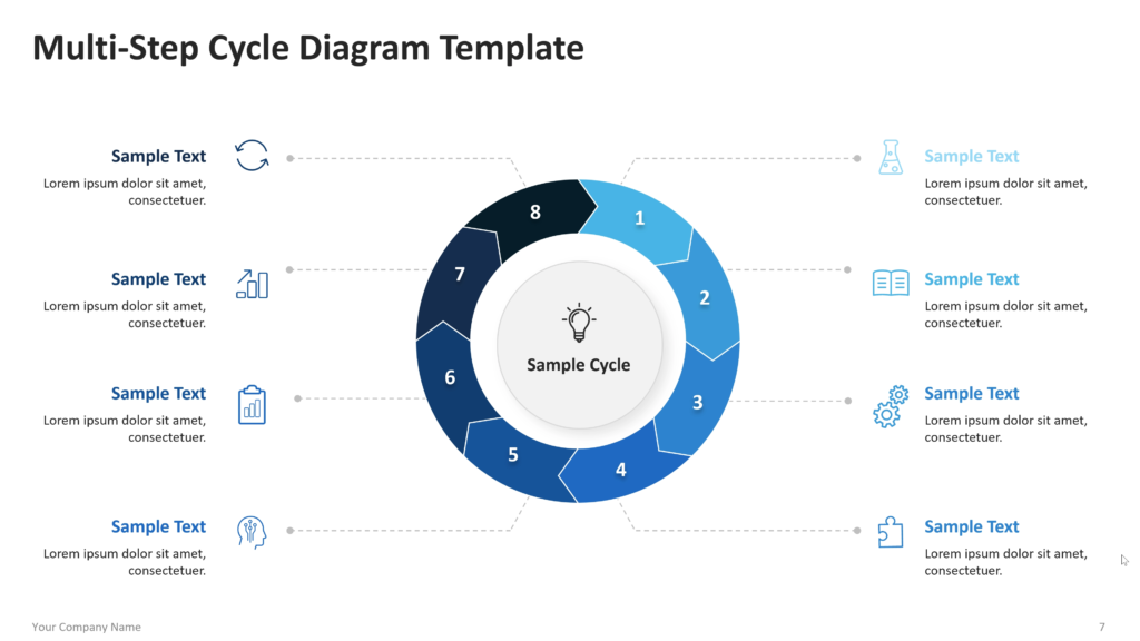 multi step cycle diagram powerpoint template 07