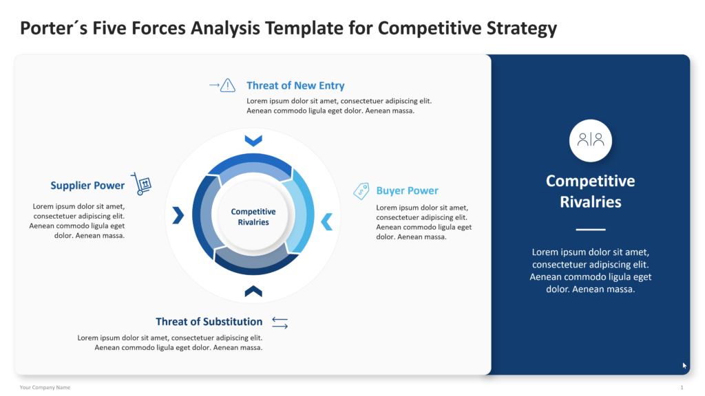 porters five forces analysis diagram template powerpoint for competitive strategy 01