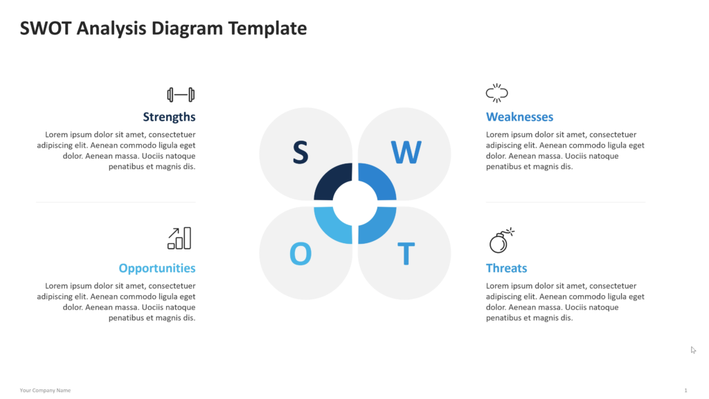 swot analysis diagram powerpoint template 01