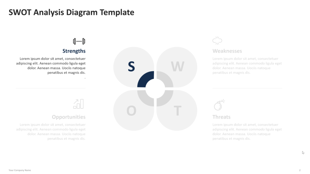 swot analysis diagram powerpoint template 02