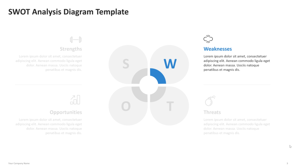 swot analysis diagram powerpoint template 03