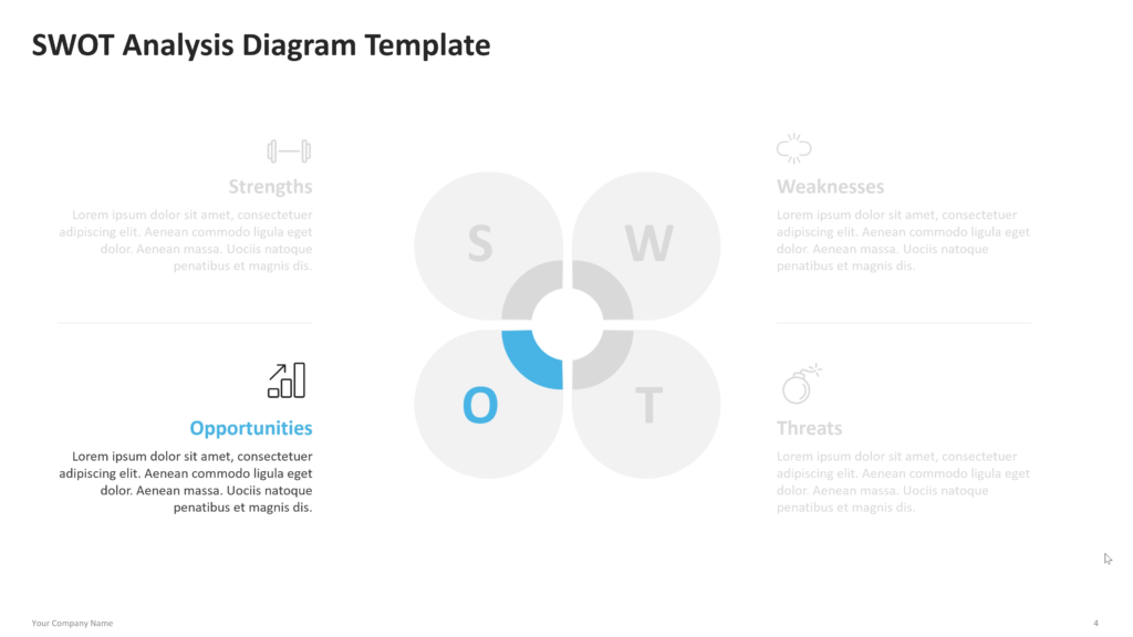 swot analysis diagram powerpoint template 04