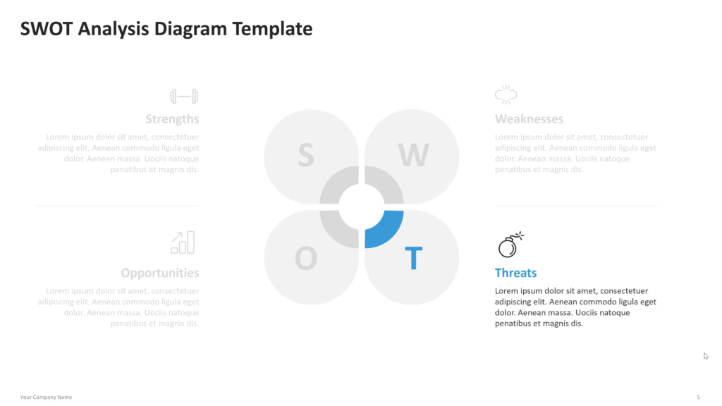 swot analysis diagram powerpoint template 05